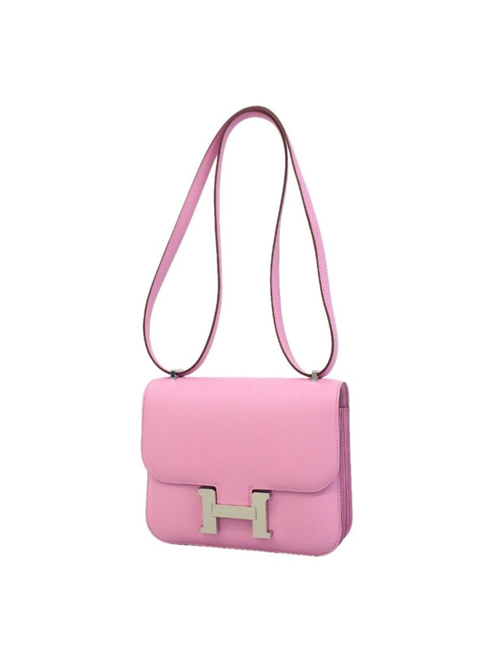 Hermes Shoulder Bag Constance Mini Veau Epsom Mauve Sylvestre Silver